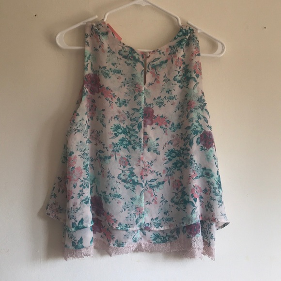Chloe K floral print chiffon sleeveless top large - Picture 12 of 15